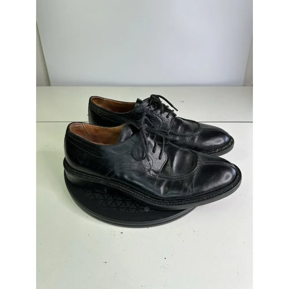 Bacco Bucci Oxford Shoes  Black Leather Split Toe Derby Dress Shoes Sz 9.5